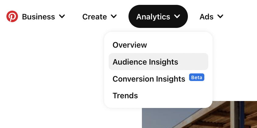 Pinterest analytics screenshot