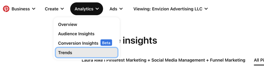 Pinterest Trends is a keyword tool that helps you see what's popular right now
