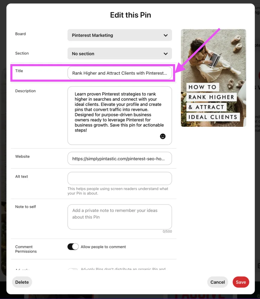 Pinterest pin title for keywords | laura rike Pinterest pin title for keywords